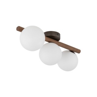 Plafonnier Estera 3 lumières – noix – en métal et bois – style moderne