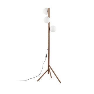 Lampadaire Estera 3 lumières – noix – en métal et bois – style moderne