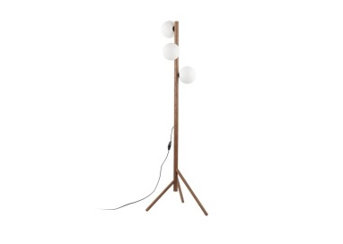 Lampadaire Estera 3 lumières – noix – en métal et bois – style moderne