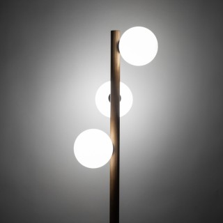 Lampadaire Estera 3 lumières – noix – en métal et bois – style moderne