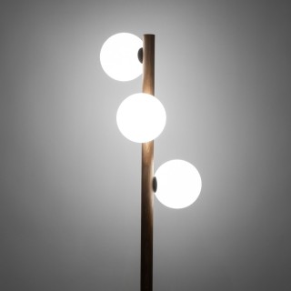 Lampadaire Estera 3 lumières – noix – en métal et bois – style moderne