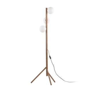 Lampadaire Estera 3 lumières – noix – en métal et bois – style moderne