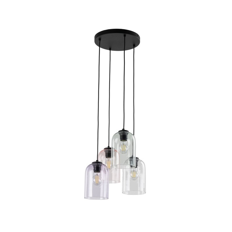 Suspension Molly 4 lumières – noir – en métal – style moderne et chic