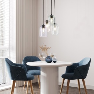 Suspension Molly 4 lumières – noir – en métal – style moderne et chic