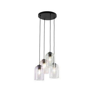 Suspension Molly 4 lumières – noir – en métal – style moderne et chic