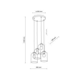 Suspension Molly 4 lumières – noir – en métal – style moderne et chic