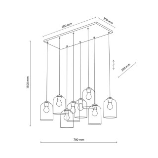 Suspension Molly – noir – en métal – style moderne et chic
