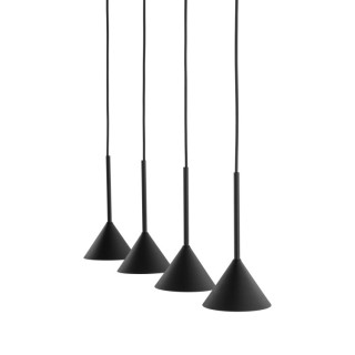 Suspension Cono 4 lumières – noir – en métal – style moderne et loft