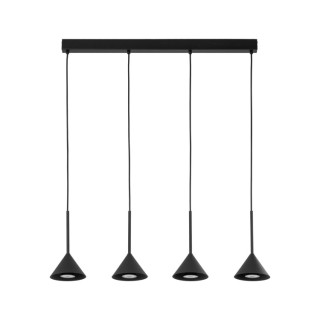 Suspension Cono 4 lumières – noir – en métal – style moderne et loft