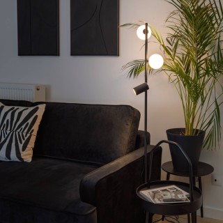Lampadaire Vox 3 lumières – noir – en métal – style moderne et loft