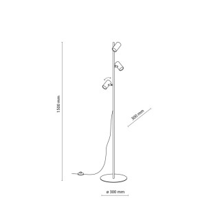 Lampadaire Top 3 lumières – noir – en métal – style moderne et loft
