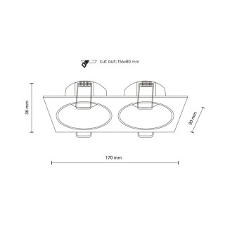 Plafonnier Prisma 2 lumières – noir – en métal et verre – style moderne