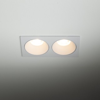 Plafonnier Prisma 2 lumières – blanc – en métal et verre – style moderne