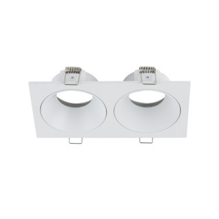 Plafonnier Prisma 2 lumières – blanc – en métal et verre – style moderne