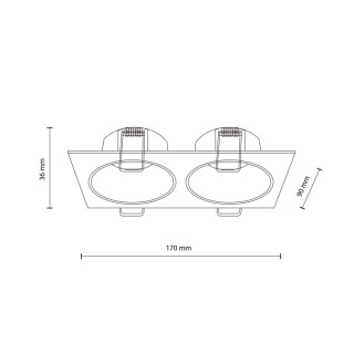 Plafonnier Prisma 2 lumières – blanc – en métal et verre – style moderne