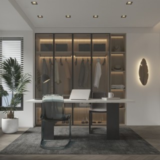 Plafonnier Prisma – noir – en métal et verre – style moderne