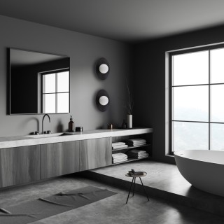 Plafonnier Slate – noir – en métal – style chic