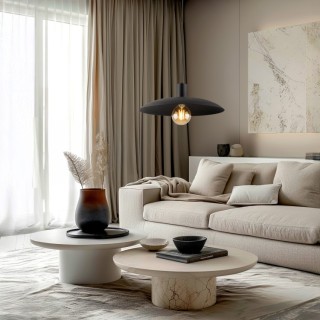 Suspension Astra – noir – en métal – style loft