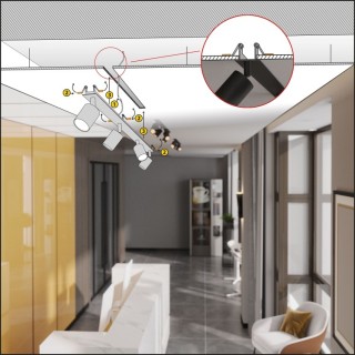 Plafonnier encastré NEX NOIR 4XGU10