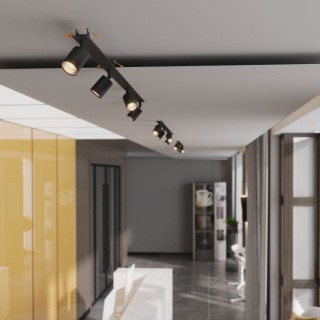 Plafonnier encastré NEX NOIR 4XGU10