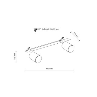 Plafonnier Nex 2 lumières – blanc – en métal – style moderne