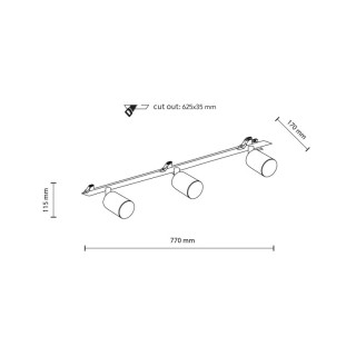 Plafonnier encastré NEX White 3 x GU10