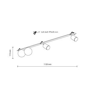 Plafonnier Vox 4 lumières – noir – en métal – style moderne