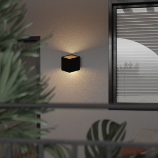 Lampe à poser Cube – noir – en métal – style moderne