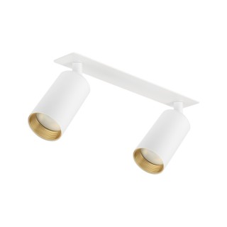 Plafonnier Amis – blanc & doré – en métal – style moderne