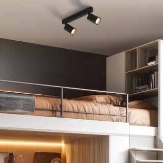 Plafonnier Amis 2 lumières – noir – en métal – style moderne