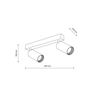 Plafonnier Amis 2 lumières – noir – en métal – style moderne