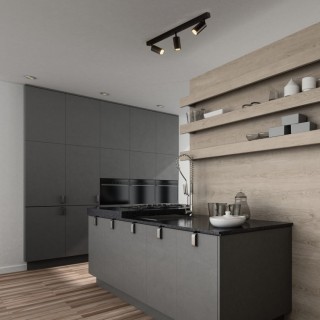 Plafonnier Amis 3 lumières – noir – en métal – style moderne