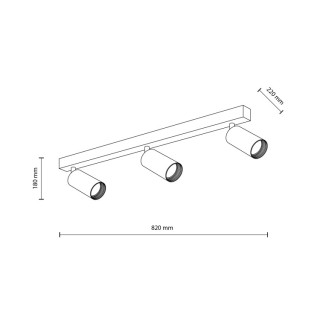 Plafonnier Amis 3 lumières – noir – en métal – style moderne