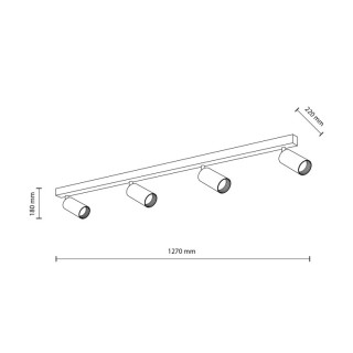 Plafonnier Amis 4 lumières – blanc – en métal – style moderne