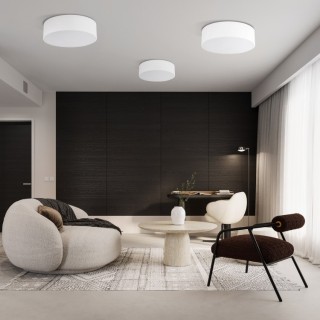 Plafonnier Livo – blanc – en métal – style moderne