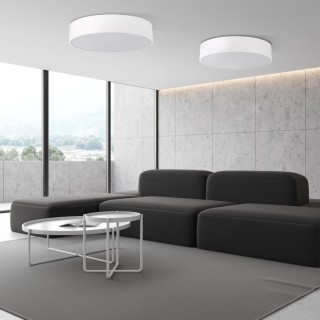 Plafonnier Livo – blanc – en métal – style moderne