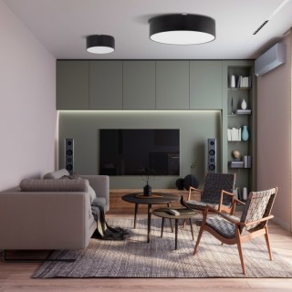 Plafonnier Livo – blanc – en métal – style moderne