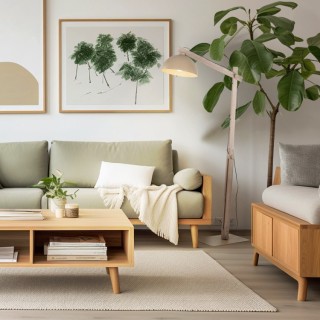 Lampadaire Oslo – sabia – en métal et bois – style loft