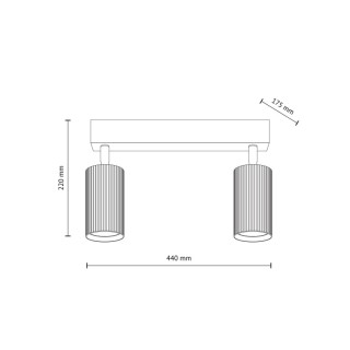 Plafonnier Tune – noir – en métal – style moderne