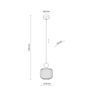 Suspension Ballo – sabia – en métal et bois – style chic