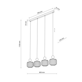 Suspension Ballo – en métal et bois – style chic