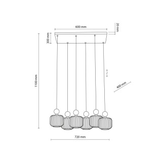 Suspension Ballo – sabia – en métal et bois – style chic