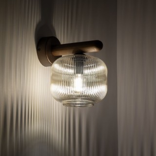 Lampe à poser Salvia – brun – en métal et bois – style classique