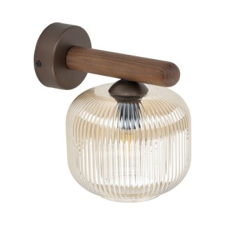 Lampe à poser Salvia – brun – en métal et bois – style classique