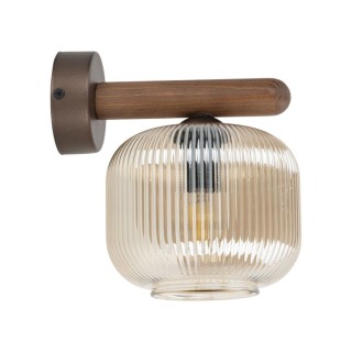Lampe à poser Salvia – brun – en métal et bois – style classique
