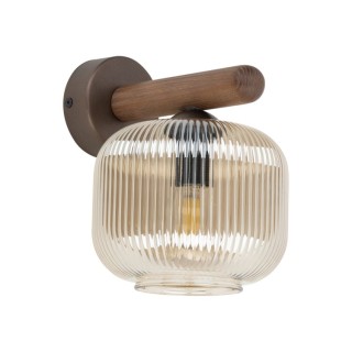 Lampe à poser Salvia – brun – en métal et bois – style classique