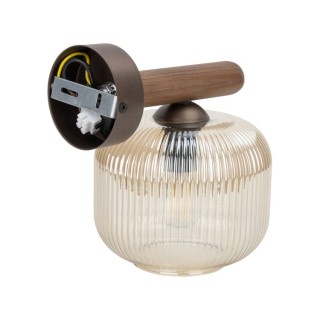 Lampe à poser Salvia – brun – en métal et bois – style classique