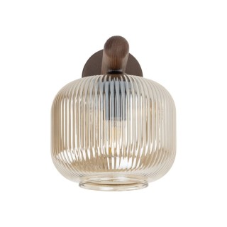 Lampe à poser Salvia – brun – en métal et bois – style classique