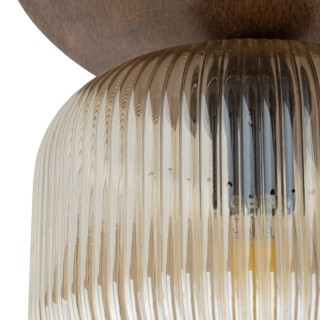 Plafonnier Salvia – brun – en métal et bois – style classique