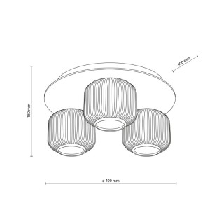 Plafonnier Salvia – brun – en métal et bois – style classique